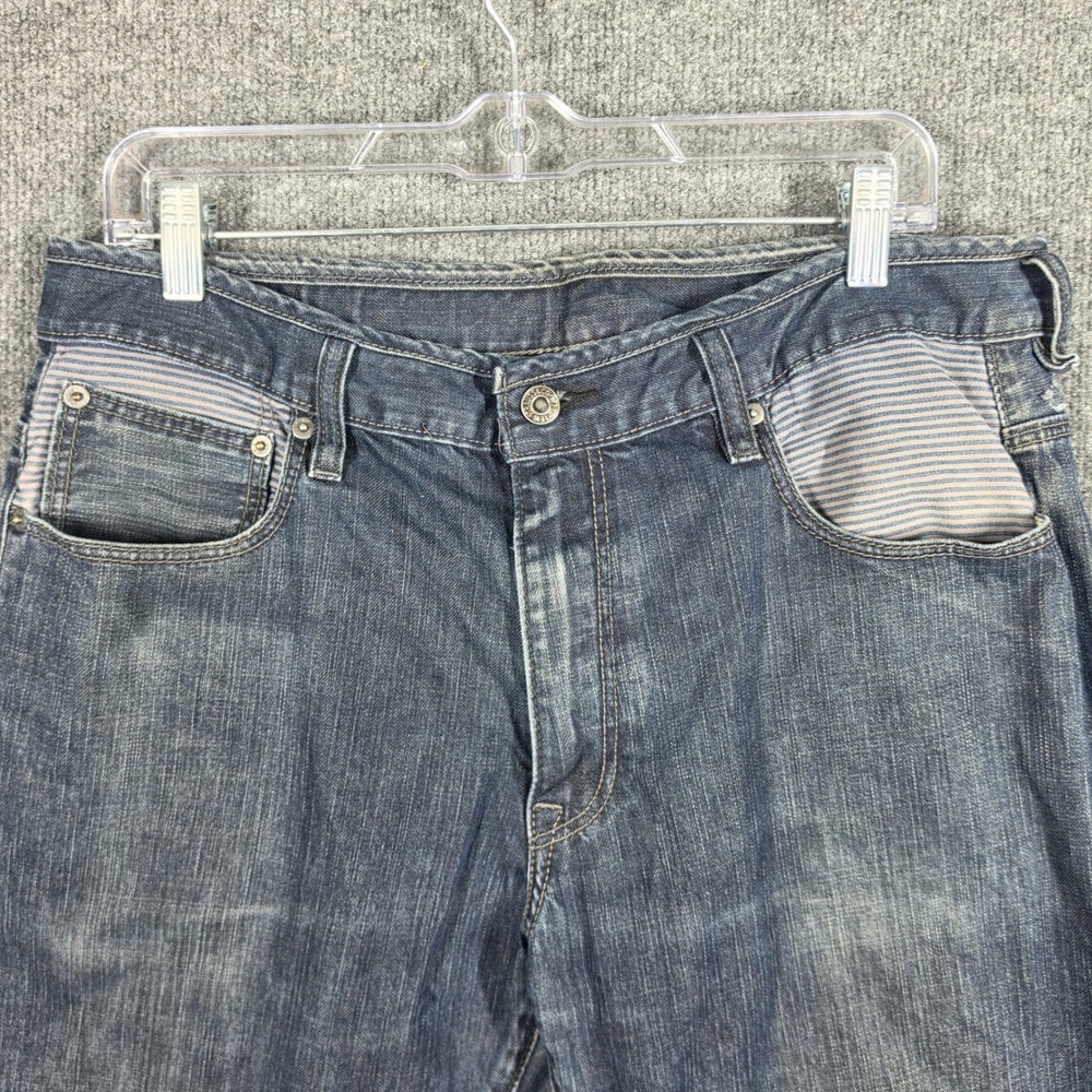 Levis 569 Jeans Mens 34x32 Loose Fit Baggy Indigo Wash Distressed Denim‎ - Picture 9 of 13